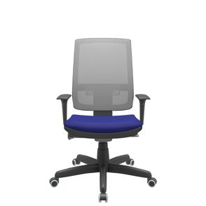 Cadeira Office Brizza Tela Cinza Assento Aero Azul Autocompensador Base Standard 120cm - 63719