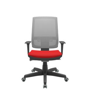 Cadeira Office Brizza Tela Cinza Assento Aero Vermelho Autocompensador Base Standard 120cm - 63720