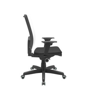 Cadeira Office Brizza Tela Branca Assento Aero Preto Autocompensador Base Standard 120cm - 63725