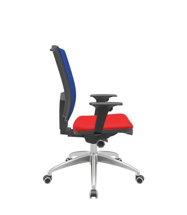 Cadeira Office Brizza Tela Azul Assento Aero Vermelho Autocompensador Base Aluminio 120cm - 63777