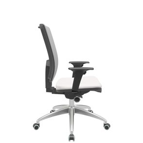 Cadeira Office Brizza Tela Cinza Assento Vinil Branco Autocompensador Base Aluminio 120cm - 63785