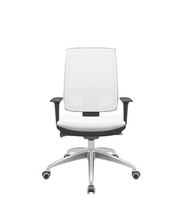 Cadeira Office Brizza Tela Branca Assento Aero Branco Autocompensador Base Aluminio 120cm - 63791