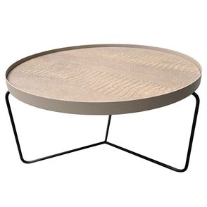 Mesa Centro Kevin Croco Fendi Base Preta 77 cm - 60025