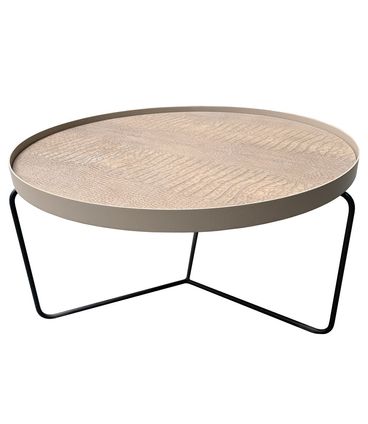 Mesa Centro Kevin Croco Fendi Base Preta 77 cm - 60025