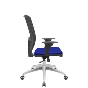 Cadeira Office Brizza Tela Preta Assento Aero Azul RelaxPlax Base Aluminio 120cm - 63817