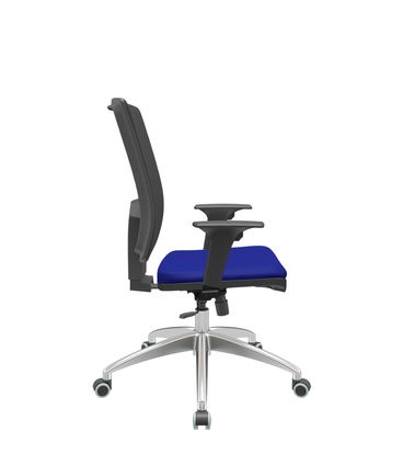 Cadeira Office Brizza Tela Preta Assento Aero Azul RelaxPlax Base Aluminio 120cm - 63817