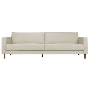 Sofa Lana 3 Lugares Linho Cru Pes Nozes 220cm - 63847