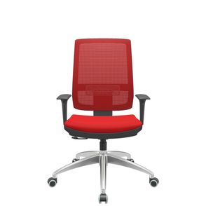 Cadeira Office Brizza Tela Vermelha Assento Aero Vermelho RelaxPlax Base Aluminio 120cm - 63825