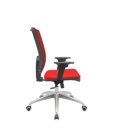 Cadeira Office Brizza Tela Vermelha Assento Aero Vermelho RelaxPlax Base Aluminio 120cm - 63825
