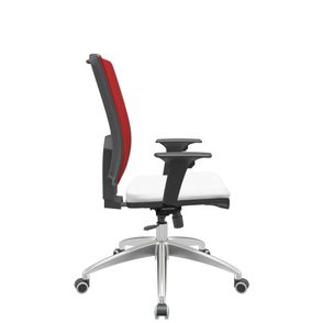 Cadeira Office Brizza Tela Vermelha Assento Aero Branco RelaxPlax Base Aluminio 120cm - 63826
