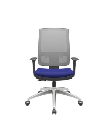 Cadeira Office Brizza Tela Cinza Assento Aero Azul RelaxPlax Base Aluminio 120cm - 63837