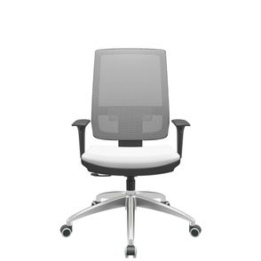 Cadeira Office Brizza Tela Cinza Assento Aero Branco RelaxPlax Base Aluminio 120cm - 63839