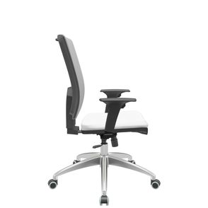 Cadeira Office Brizza Tela Cinza Assento Aero Branco RelaxPlax Base Aluminio 120cm - 63839