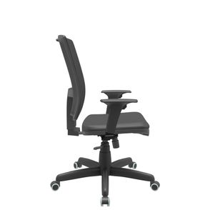 Cadeira Office Brizza Tela Preta Assento Vinil Preto RelaxPlax Base Standard 120cm - 63857