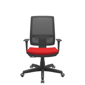 Cadeira Office Brizza Tela Preta Assento Aero Vermelho RelaxPlax Base Standard 120cm - 63860