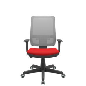 Cadeira Office Brizza Tela Cinza Assento Aero Vermelho RelaxPlax Base Standard 120cm - 63880
