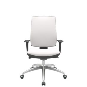 Cadeira Office Brizza Soft Vinil Branco Autocompensador Base Aluminio 120cm - 63907