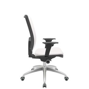 Cadeira Office Brizza Soft Vinil Branco Autocompensador Base Aluminio 120cm - 63907