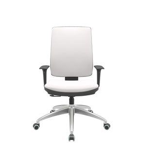 Cadeira Office Brizza Soft Vinil Branco RelaxPlax Base Aluminio 120cm - 63921