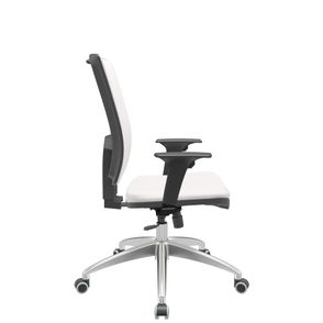 Cadeira Office Brizza Soft Vinil Branco RelaxPlax Base Aluminio 120cm - 63921