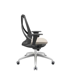 Cadeira Office Bix Tela Preta Assento Poliéster Fendi Autocompensador Base Alumínio 95cm - 63938