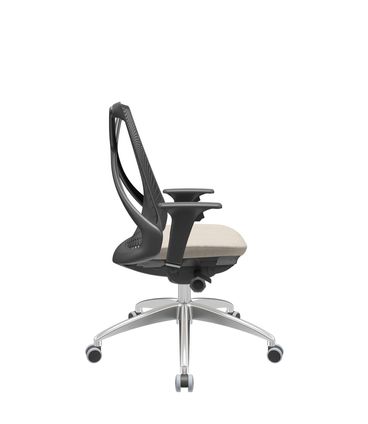 Cadeira Office Bix Tela Preta Assento Poliéster Fendi Autocompensador Base Alumínio 95cm - 63938