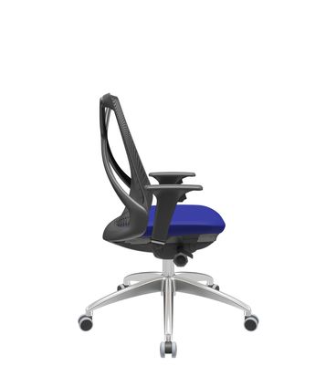 Cadeira Office Bix Tela Preta Assento Aero Azul Autocompensador Base Alumínio 95cm - 63940