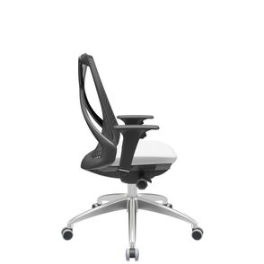 Cadeira Office Bix Tela Preta Assento Aero Branco Autocompensador Base Alumínio 95cm - 63942