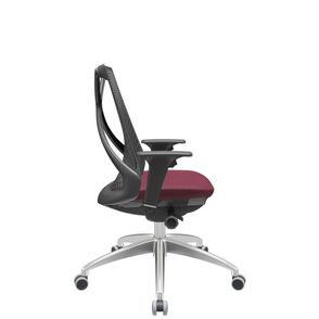Cadeira Office Bix Tela Preta Assento Poliéster Vinho Autocompensador Base Alumínio 95cm - 63943