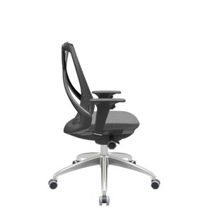 Cadeira Office Bix Tela Preta Assento Poliéster Cinza Autocompensador Base Alumínio 95cm - 63944