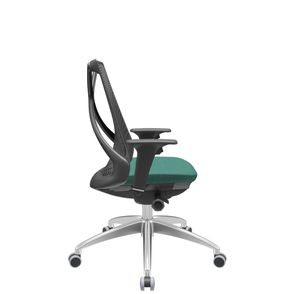 Cadeira Office Bix Tela Preta Assento Poliéster Verde Autocompensador Base Alumínio 95cm - 63945