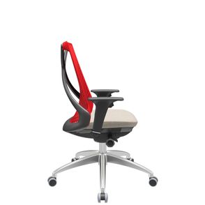 Cadeira Office Bix Tela Vermelha Assento Poliéster Fendi Autocompensador Base Alumínio 95cm - 63960