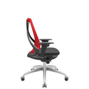 Cadeira Office Bix Tela Vermelha Assento Aero Preto Autocompensador Base Alumínio 95cm - 63961