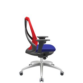 Cadeira Office Bix Tela Vermelha Assento Aero Azul Autocompensador Base Alumínio 95cm - 63962