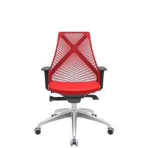 Cadeira Office Bix Tela Vermelha Assento Aero Vermelho Autocompensador Base Alumínio 95cm - 63963