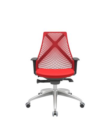 Cadeira Office Bix Tela Vermelha Assento Aero Vermelho Autocompensador Base Alumínio 95cm - 63963