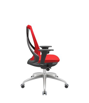 Cadeira Office Bix Tela Vermelha Assento Aero Vermelho Autocompensador Base Alumínio 95cm - 63963
