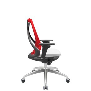 Cadeira Office Bix Tela Vermelha Assento Aero Branco Autocompensador Base Alumínio 95cm - 63964