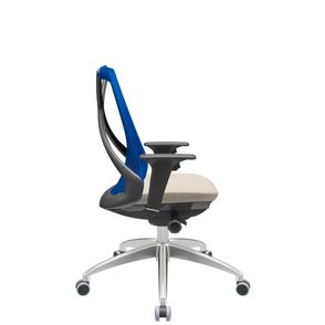 Cadeira Office Bix Tela Azul Assento Poliéster Fendi Autocompensador Base Alumínio 95cm - 63972