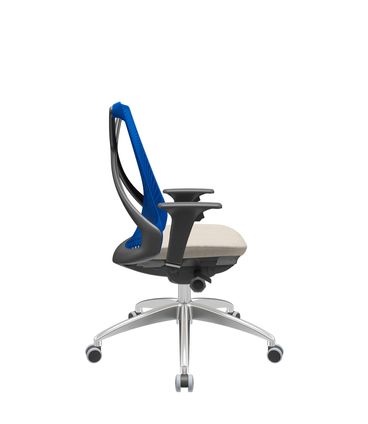 Cadeira Office Bix Tela Azul Assento Poliéster Fendi Autocompensador Base Alumínio 95cm - 63972