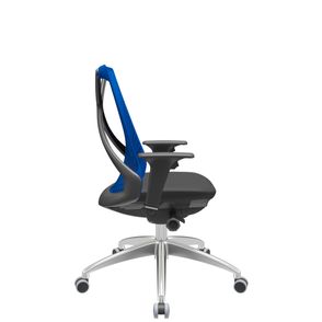 Cadeira Office Bix Tela Azul Assento Aero Preto Autocompensador Base Alumínio 95cm - 63973