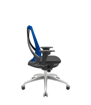 Cadeira Office Bix Tela Azul Assento Aero Preto Autocompensador Base Alumínio 95cm - 63973