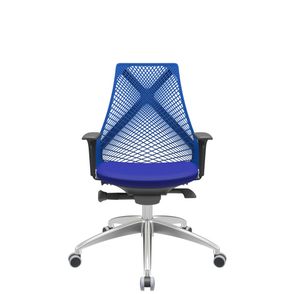 Cadeira Office Bix Tela Azul Assento Aero Azul Autocompensador Base Alumínio 95cm - 63974