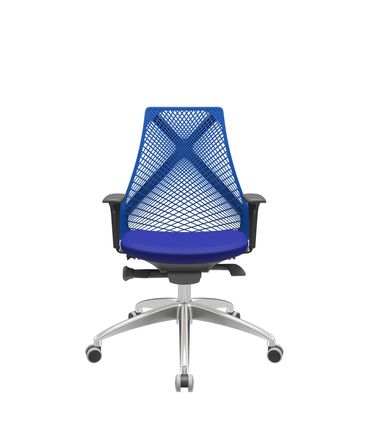 Cadeira Office Bix Tela Azul Assento Aero Azul Autocompensador Base Aluminio 95cm - 63974