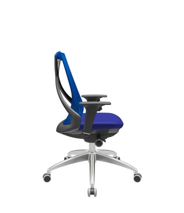 Cadeira Office Bix Tela Azul Assento Aero Azul Autocompensador Base Aluminio 95cm - 63974