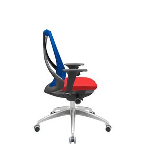 Cadeira Office Bix Tela Azul Assento Aero Vermelho Autocompensador Base Alumínio 95cm - 63975