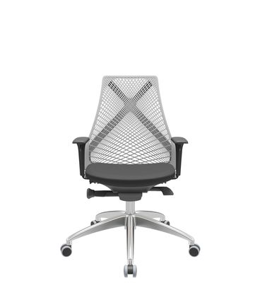 Cadeira Office Bix Tela Cinza Assento Aero Preto Autocompensador Base Alumínio 95cm - 63982