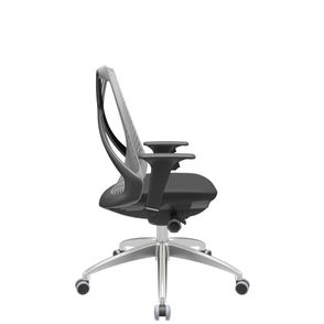 Cadeira Office Bix Tela Cinza Assento Aero Preto Autocompensador Base Alumínio 95cm - 63982