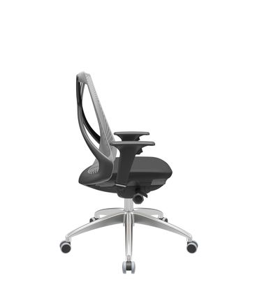Cadeira Office Bix Tela Cinza Assento Aero Preto Autocompensador Base Alumínio 95cm - 63982