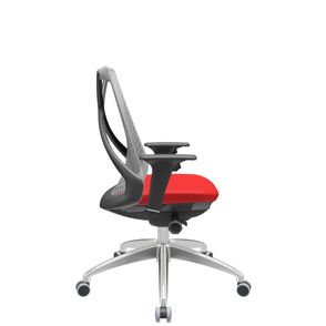 Cadeira Office Bix Tela Cinza Assento Aero Vermelho Autocompensador Base Alumínio 95cm - 63987